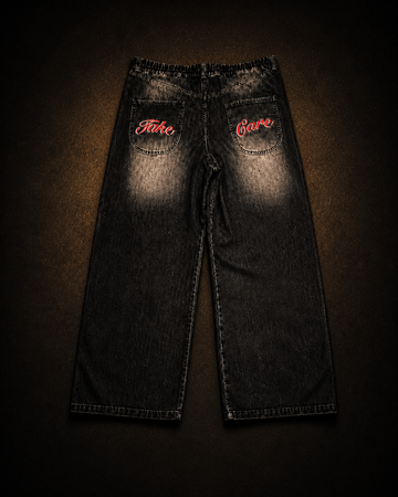 "Take Care" Jeans - BLACK