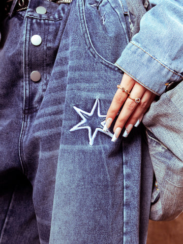 "Take Care" Jeans - BLUE