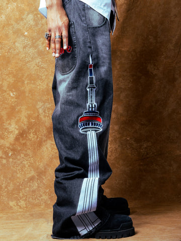 "Take Care" Jeans - BLACK